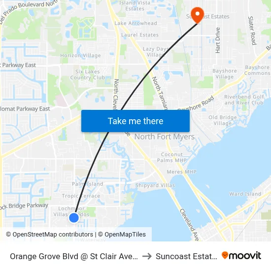 Orange Grove Blvd @ St Clair Ave-Sb to Suncoast Estates map