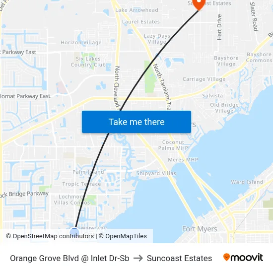 Orange Grove Blvd @ Inlet Dr-Sb to Suncoast Estates map