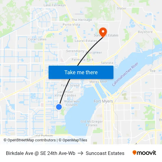 Birkdale Ave @ SE 24th Ave-Wb to Suncoast Estates map