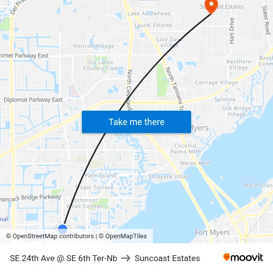 SE 24th Ave @ SE 6th Ter-Nb to Suncoast Estates map