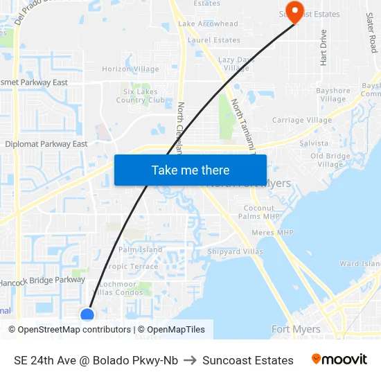 SE 24th Ave @ Bolado Pkwy-Nb to Suncoast Estates map