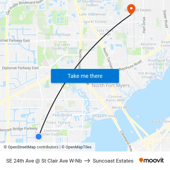 SE 24th Ave @ St Clair Ave W-Nb to Suncoast Estates map