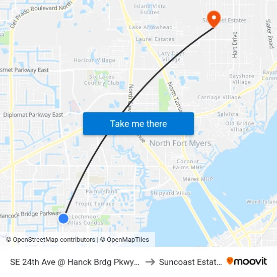 SE 24th Ave @ Hanck Brdg Pkwy-Nb to Suncoast Estates map