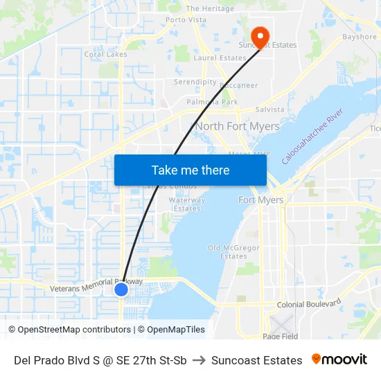 Del Prado Blvd S @ SE 27th St-Sb to Suncoast Estates map