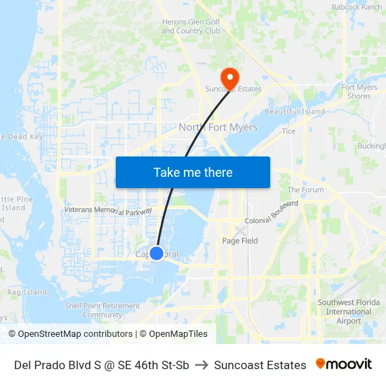 Del Prado Blvd S @ SE 46th St-Sb to Suncoast Estates map