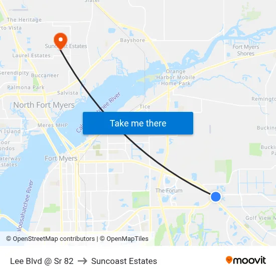 Lee Blvd @ Sr 82 to Suncoast Estates map