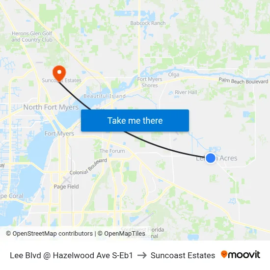 Lee Blvd @ Hazelwood Ave S-Eb1 to Suncoast Estates map