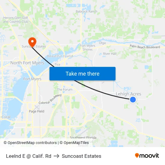 Leelnd E @ Calif. Rd to Suncoast Estates map
