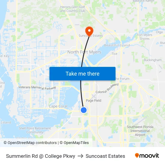 Summerlin Rd @ College Pkwy to Suncoast Estates map