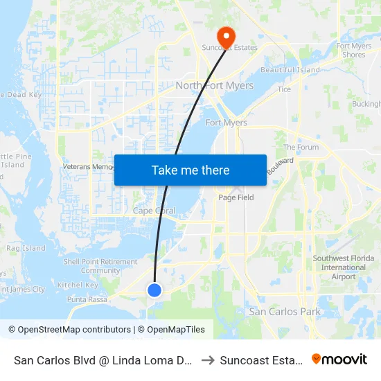 San Carlos Blvd @ Linda Loma Dr-Nb to Suncoast Estates map