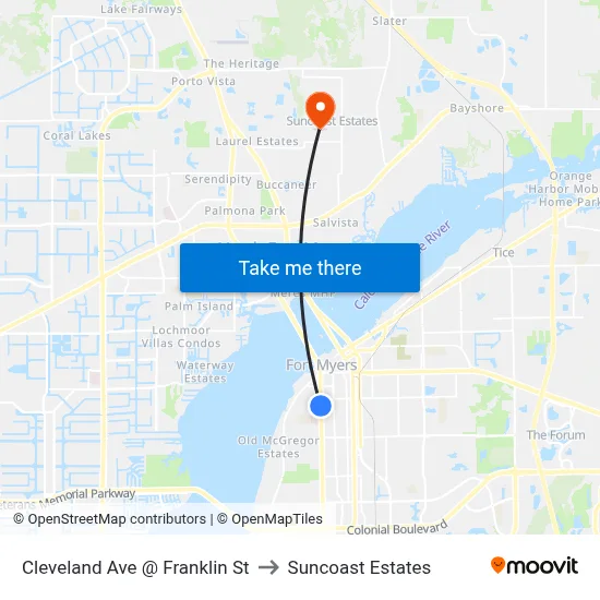 Cleveland Ave @ Franklin St to Suncoast Estates map