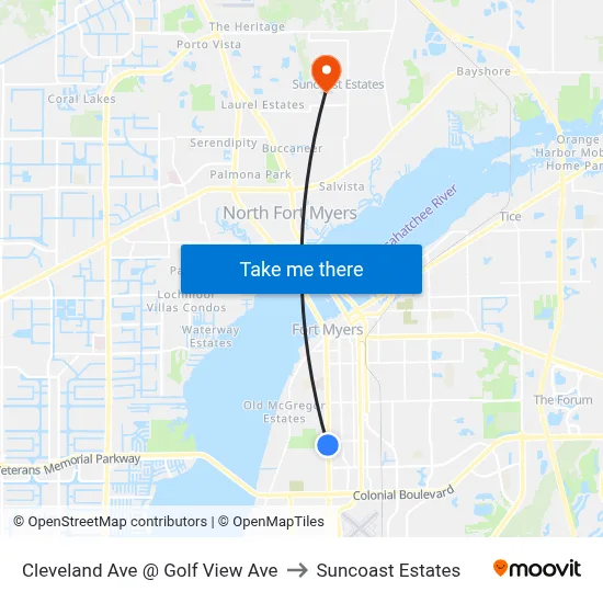 Cleveland Ave @ Golf View Ave to Suncoast Estates map