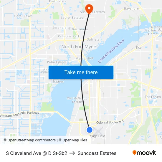 S Cleveland Ave @ D St-Sb2 to Suncoast Estates map