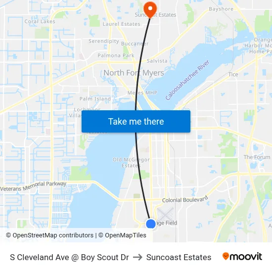 S Cleveland Ave @ Boy Scout Dr to Suncoast Estates map