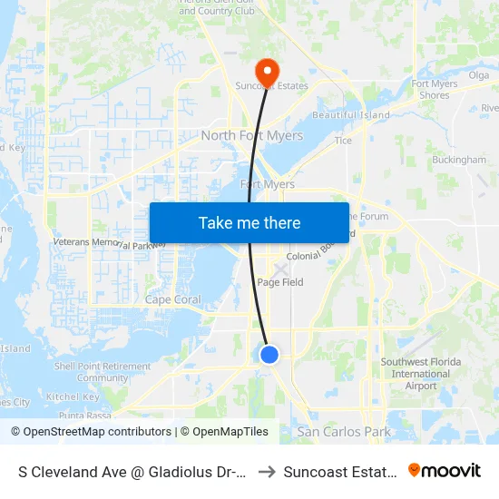 S Cleveland Ave @ Gladiolus Dr-Nb to Suncoast Estates map