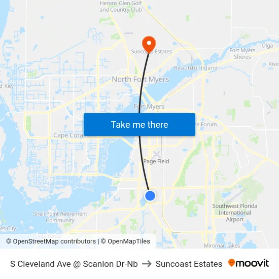 S Cleveland Ave @ Scanlon Dr-Nb to Suncoast Estates map