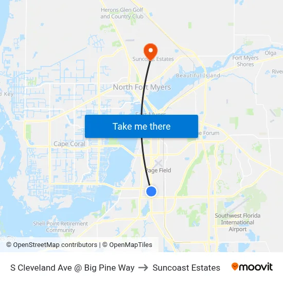 S Cleveland Ave @ Big Pine Way to Suncoast Estates map