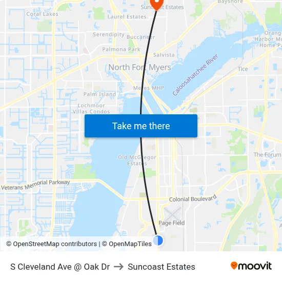 S Cleveland Ave @ Oak Dr to Suncoast Estates map