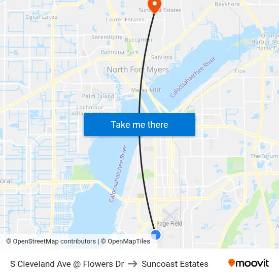 S Cleveland Ave @ Flowers Dr to Suncoast Estates map