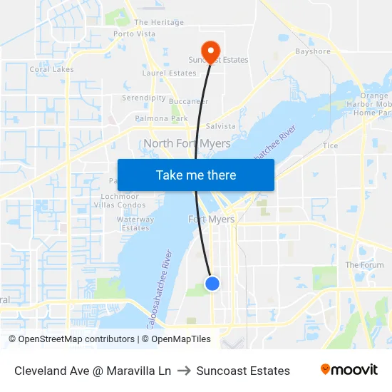 Cleveland Ave @ Maravilla Ln to Suncoast Estates map