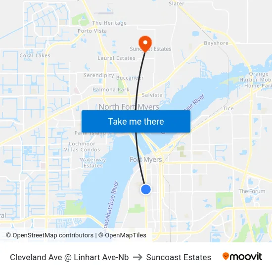 Cleveland Ave @ Linhart Ave-Nb to Suncoast Estates map