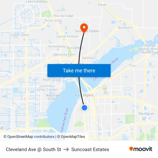 Cleveland Ave @ South St to Suncoast Estates map