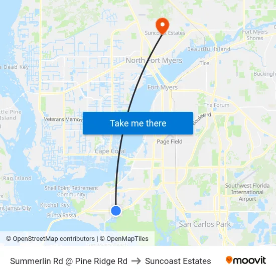 Summerlin Rd @ Pine Ridge Rd to Suncoast Estates map