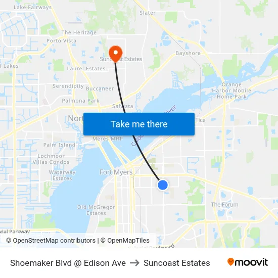 Shoemaker Blvd @ Edison Ave to Suncoast Estates map