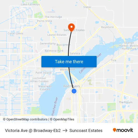 Victoria Ave @ Broadway-Eb2 to Suncoast Estates map