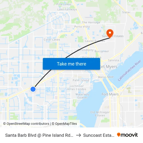 Santa Barb Blvd @ Pine Island Rd-Nb3 to Suncoast Estates map