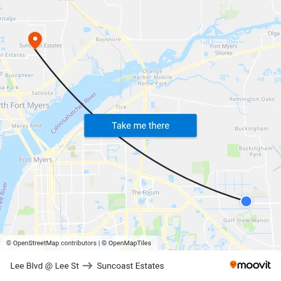 Lee Blvd @ Lee St to Suncoast Estates map