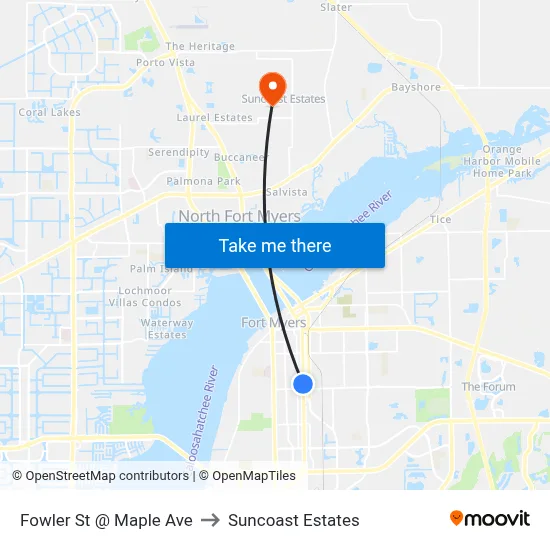 Fowler St @ Maple Ave to Suncoast Estates map