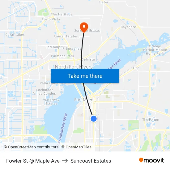 Fowler St @ Maple Ave to Suncoast Estates map