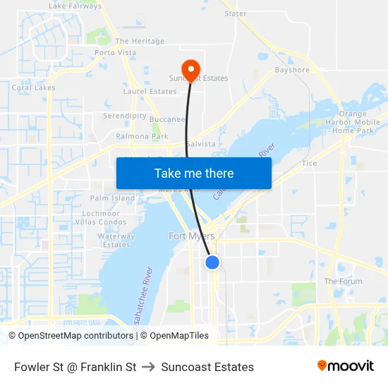 Fowler St @ Franklin St to Suncoast Estates map