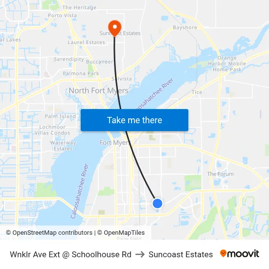 Wnklr Ave Ext @ Schoolhouse Rd to Suncoast Estates map