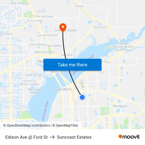 Edison Ave @ Ford St to Suncoast Estates map