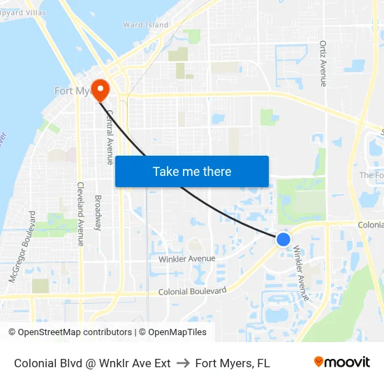 Colonial Blvd @ Wnklr Ave Ext to Fort Myers, FL map