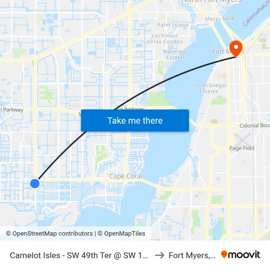 Camelot Isles - SW 49th Ter @ SW 16th Pl to Fort Myers, FL map