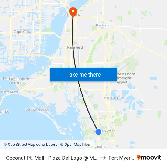 Coconut Pt. Mall - Plaza Del Lago @ Mediterranean to Fort Myers, FL map