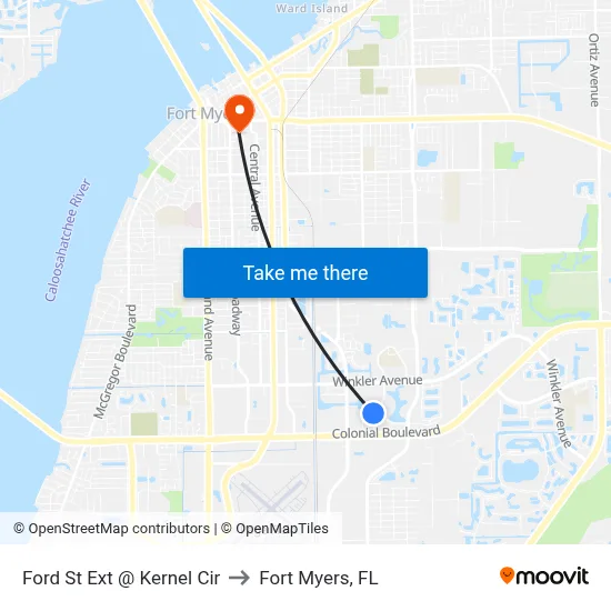 Ford St Ext @ Kernel Cir to Fort Myers, FL map