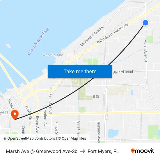 Marsh Ave @ Greenwood Ave-Sb to Fort Myers, FL map