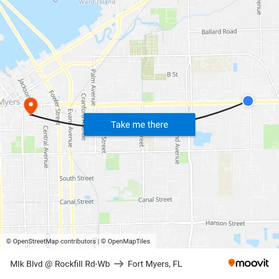 Mlk Blvd @ Rockfill Rd-Wb to Fort Myers, FL map