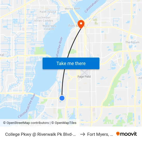 College Pkwy @ Riverwalk Pk Blvd-Eb1 to Fort Myers, FL map