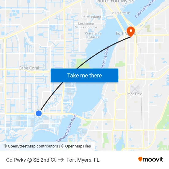 Cc Pwky @ SE 2nd Ct to Fort Myers, FL map