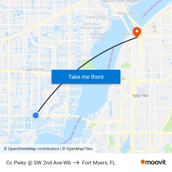 Cc Pwky @ SW 2nd Ave-Wb to Fort Myers, FL map