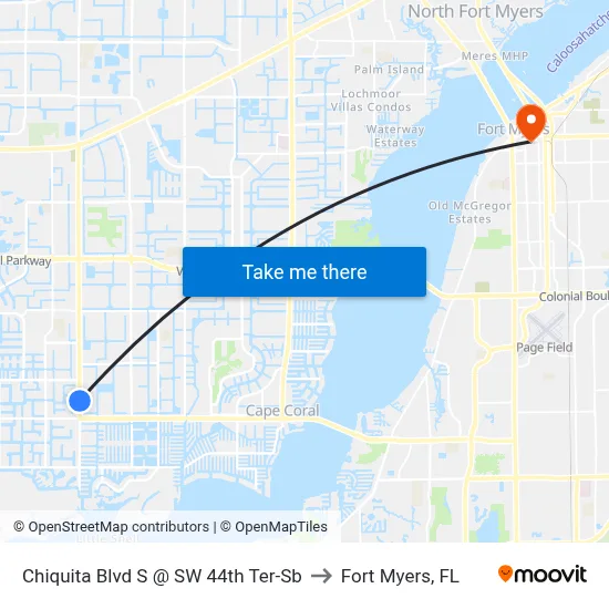 Chiquita Blvd S @ SW 44th Ter-Sb to Fort Myers, FL map