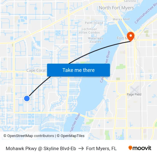 Mohawk Pkwy @ Skyline Blvd-Eb to Fort Myers, FL map