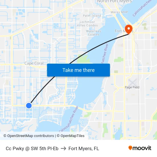 Cc Pwky @ SW 5th Pl-Eb to Fort Myers, FL map