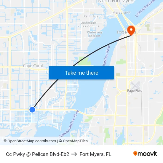 Cc Pwky @ Pelican Blvd-Eb2 to Fort Myers, FL map