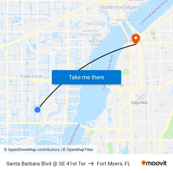 Santa Barbara Blvd @ SE 41st Ter to Fort Myers, FL map